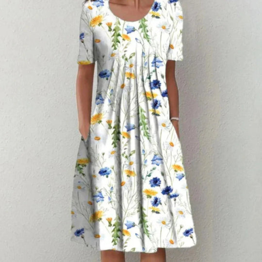 Robe d'Été Midi à Manches Courtes pour Femmes 1