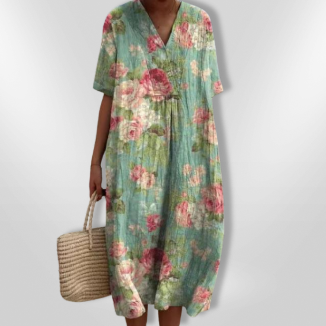 Robe d'été Femme Imprimé Floral Décontracté 100% Coton Chic 10