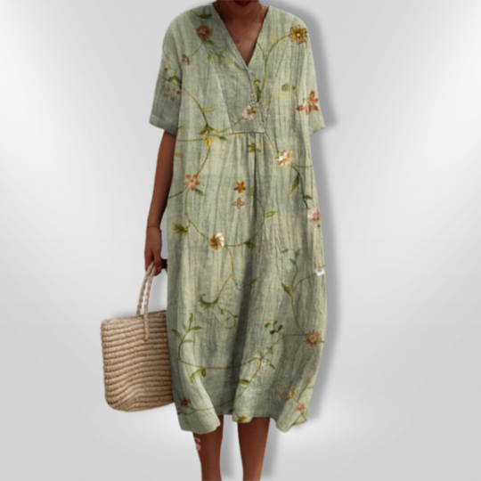 Robe d'été Femme Imprimé Floral Décontracté 100% Coton Chic 12