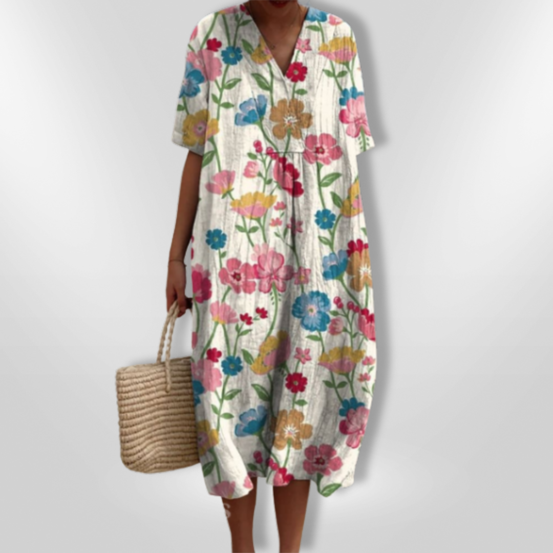 Robe d'été Femme Imprimé Floral Décontracté 100% Coton Chic 14