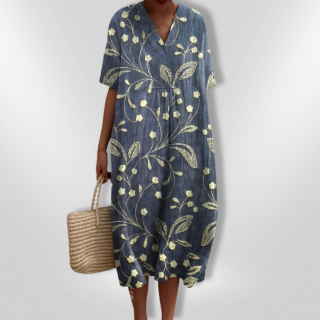 Robe d'été Femme Imprimé Floral Décontracté 100% Coton Chic 15