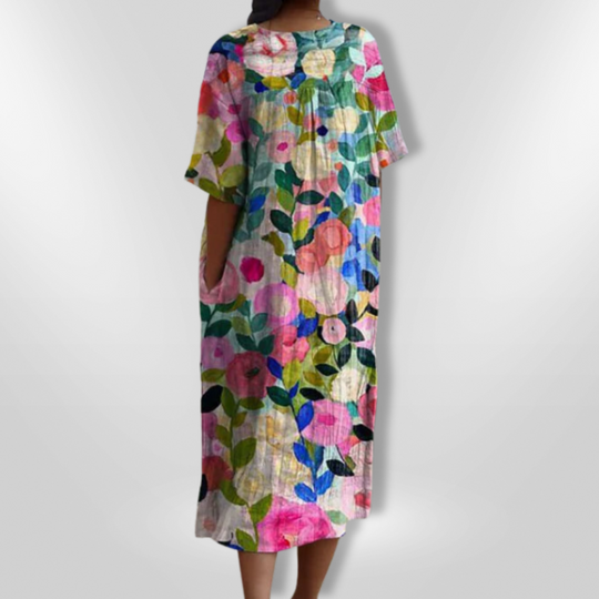 Robe d'été Femme Imprimé Floral Décontracté 100% Coton Chic 2