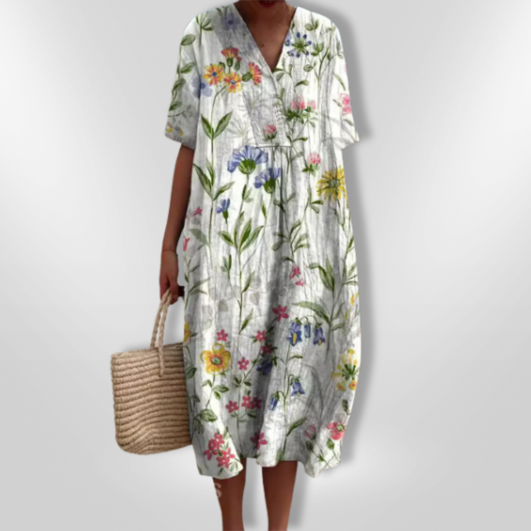 Robe d'été Femme Imprimé Floral Décontracté 100% Coton Chic 3