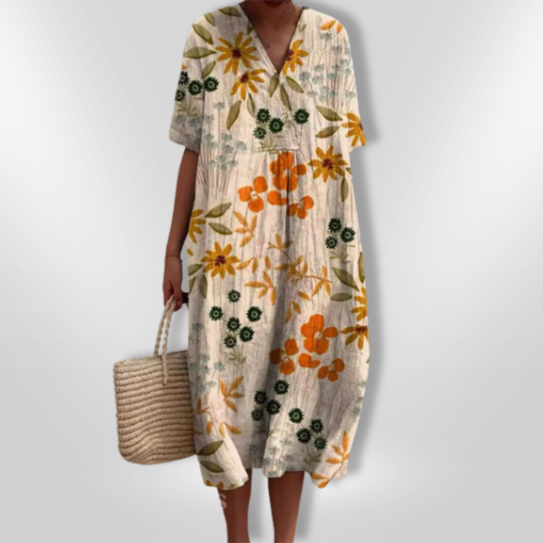 Robe d'été Femme Imprimé Floral Décontracté 100% Coton Chic 4
