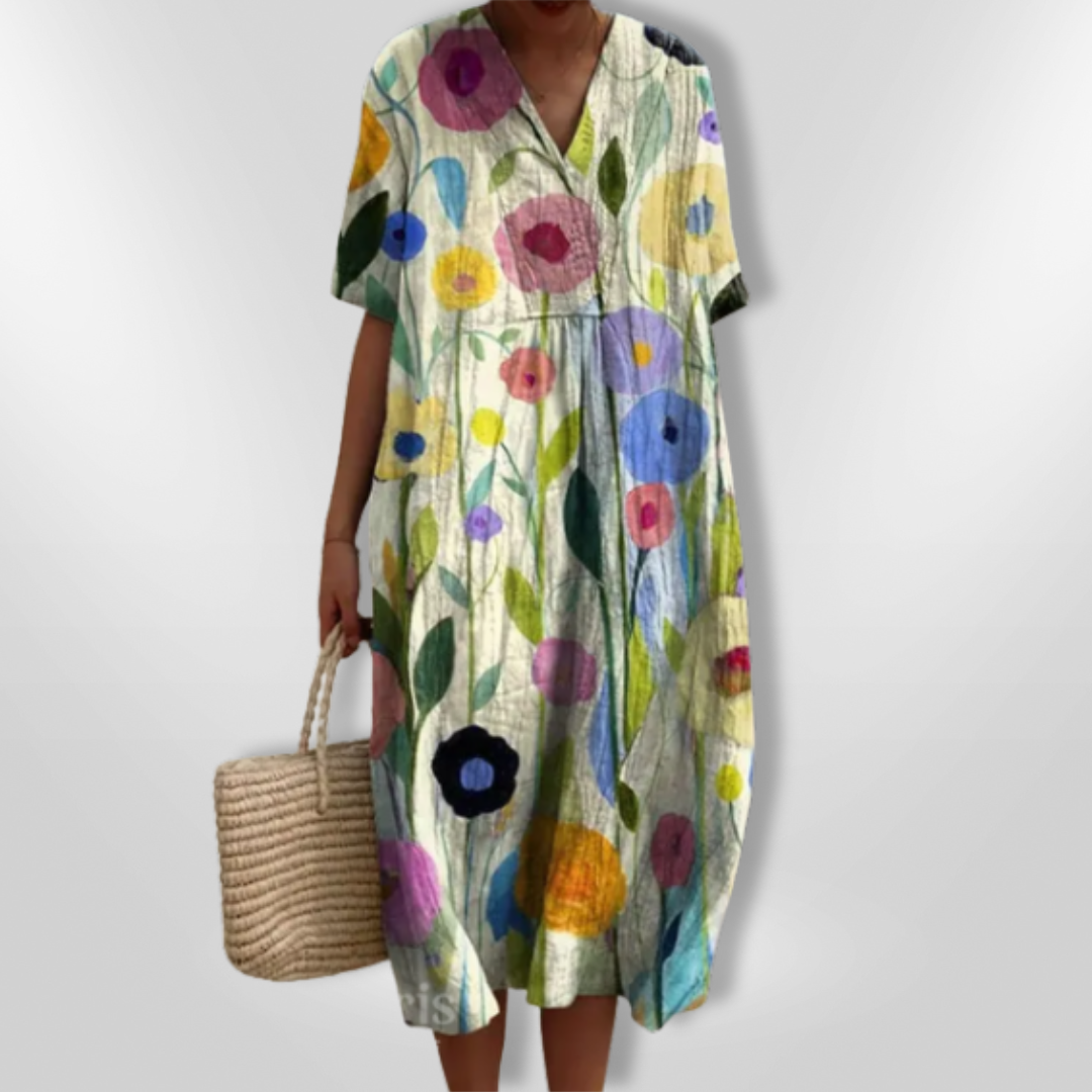Robe d'été Femme Imprimé Floral Décontracté 100% Coton Chic 5
