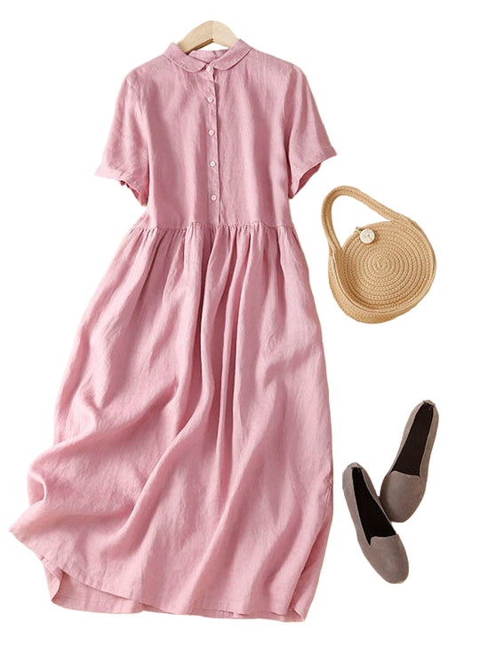 Robe d'été à col Peter Pan pour femmes 0