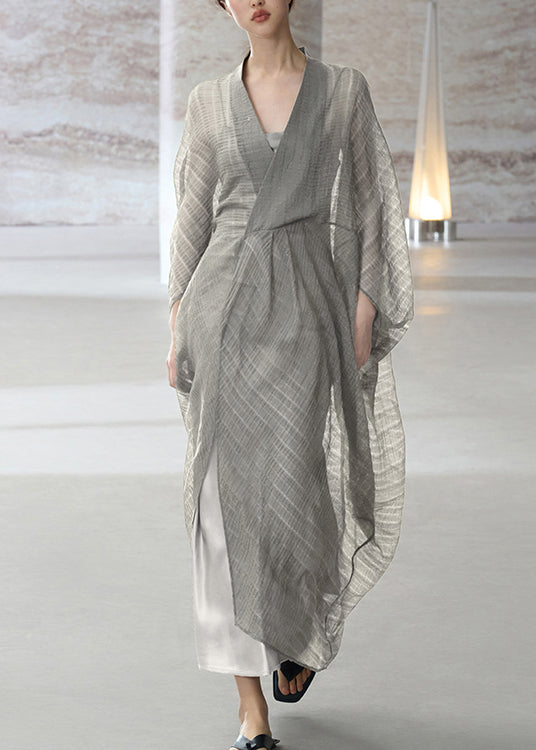 Robe d'été à col en V et patchwork pour femmes 1