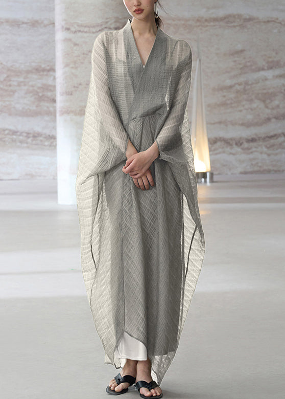 Robe d'été à col en V et patchwork pour femmes 2