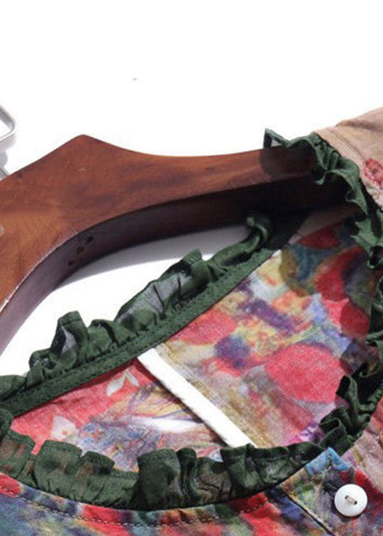 Robe d'été à volants pour femmes avec boutons sur le côté 4