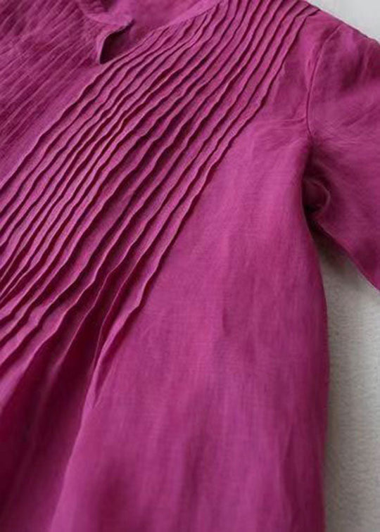 Robe d'été en lin Patchwork à col en V pour femmes 2