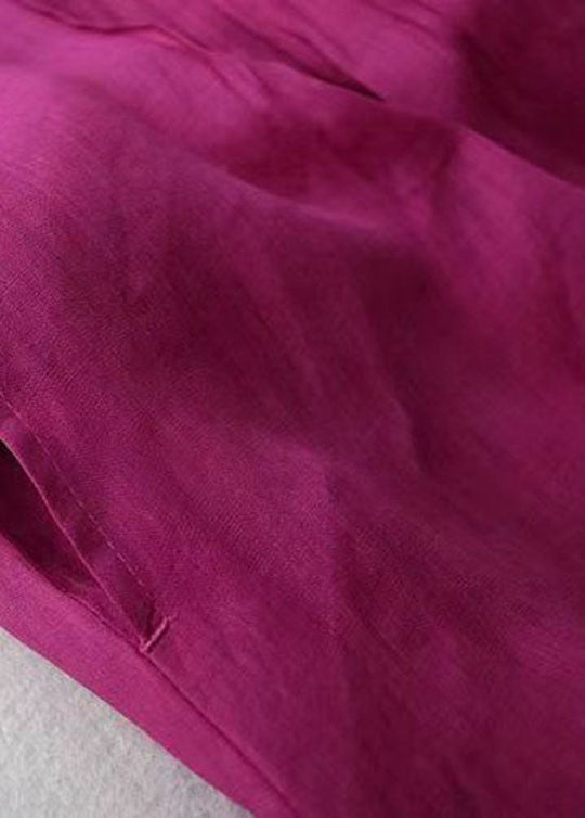 Robe d'été en lin Patchwork à col en V pour femmes 4