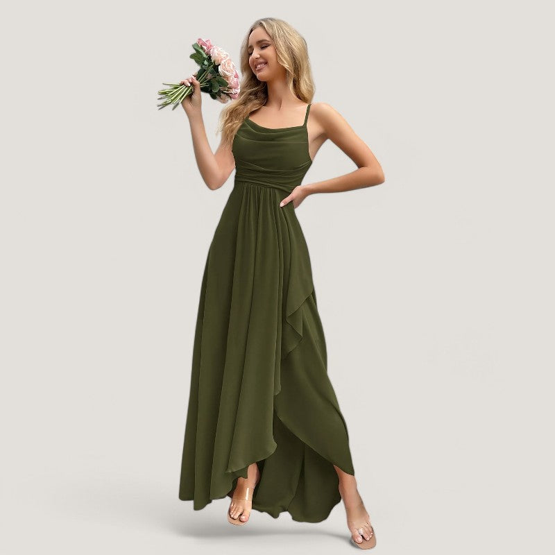 Robe de Demoiselle d'Honneur Femme Chiffon Printemps 3