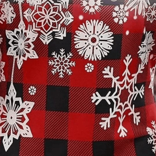 Robe de Noël Femme Tartan Flocons de Neige Polyester 2