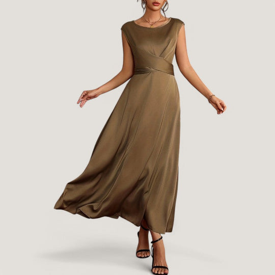 Robe de Soirée Sans Manches Femme Satinée Élégante 1