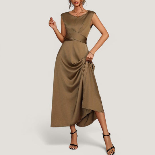Robe de Soirée Sans Manches Femme Satinée Élégante 2