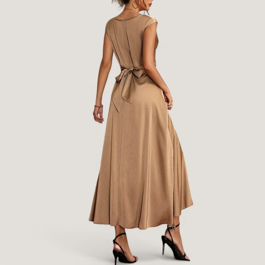 Robe de Soirée Sans Manches Femme Satinée Élégante 8