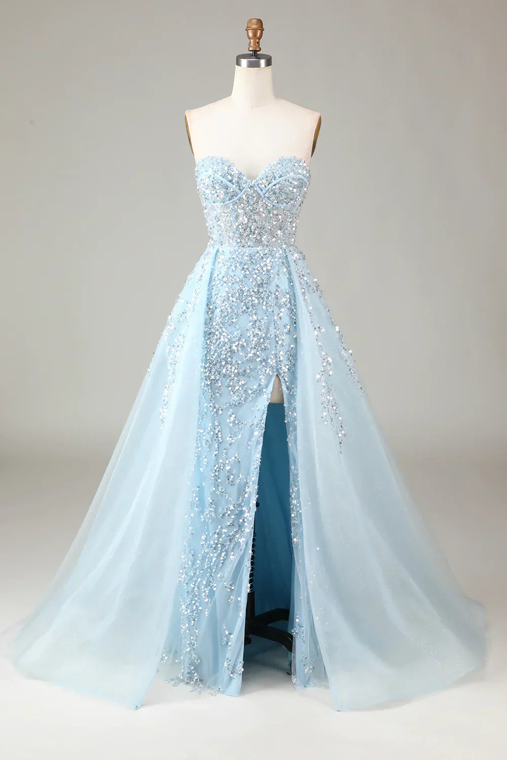 Robe de bal trapèze avec fente pour femme 2