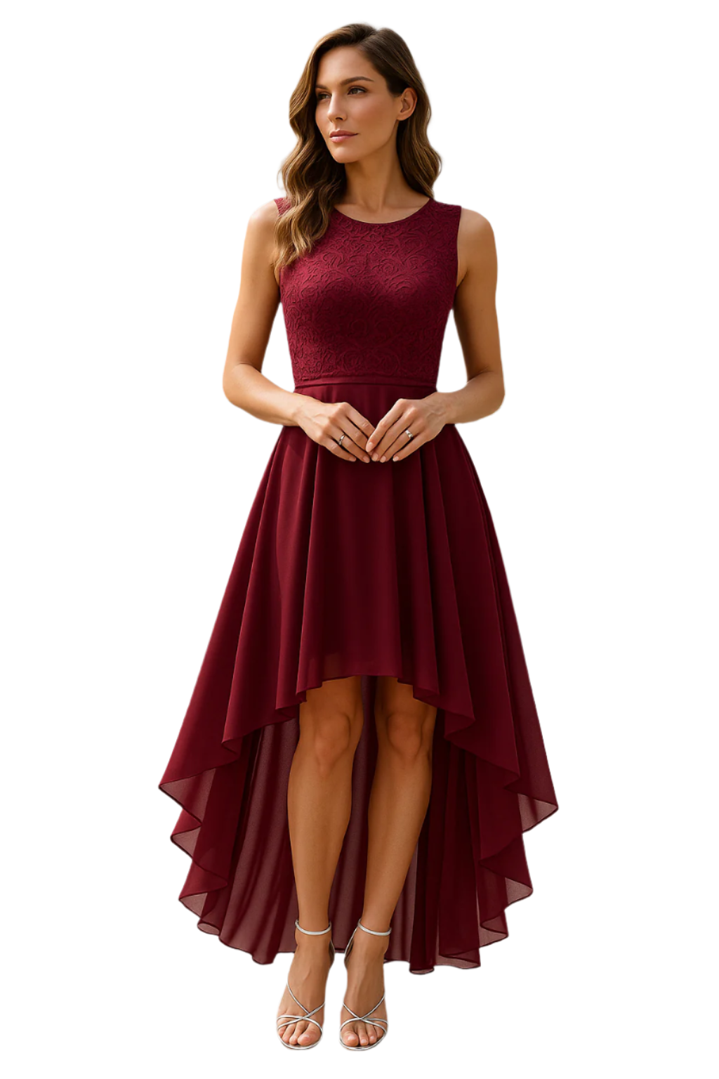 Robe de soirée asymétrique femme en tissu léger 0