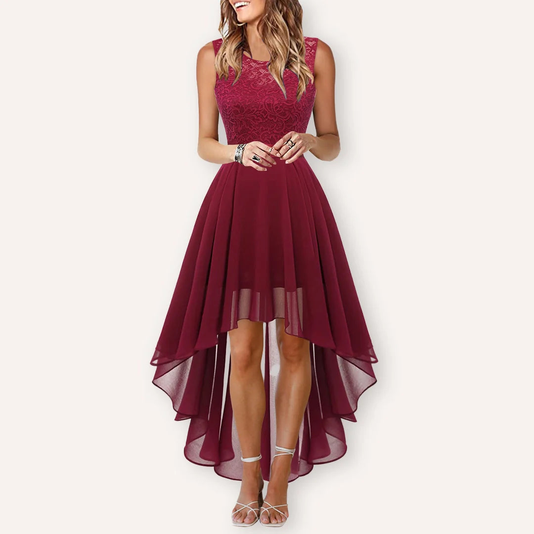 Robe de soirée asymétrique femme en tissu léger 2