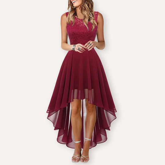 Robe de soirée asymétrique femme en tissu léger 2