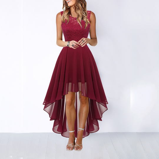 Robe de soirée asymétrique femme en tissu léger 3