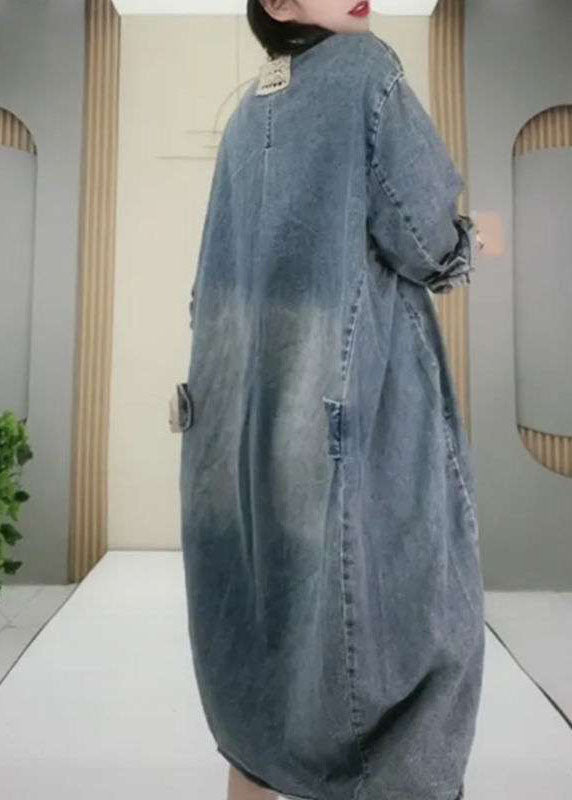 Robe de soirée en Denim à Manches Longues 2