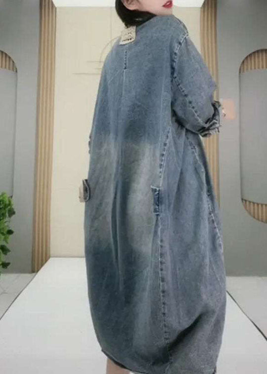 Robe de soirée en Denim à Manches Longues 2