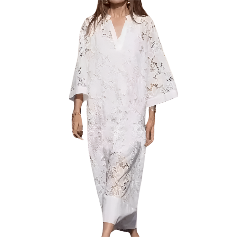 Robe en Dentelle Blanche pour Femmes Élégantes 0