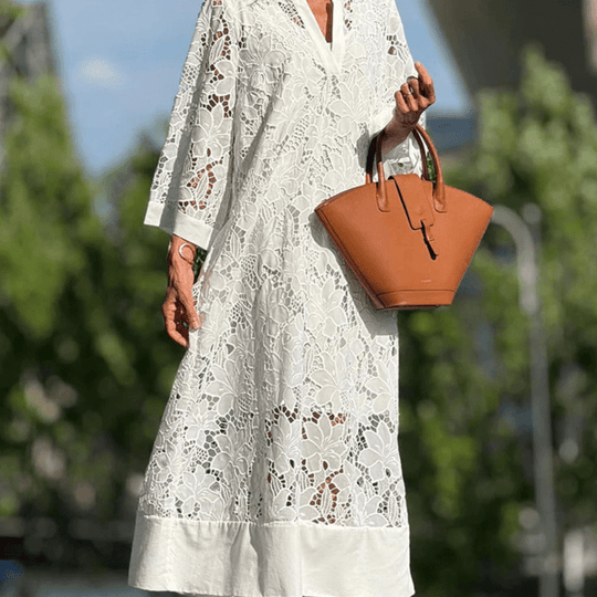 Robe en Dentelle Blanche pour Femmes Élégantes 1