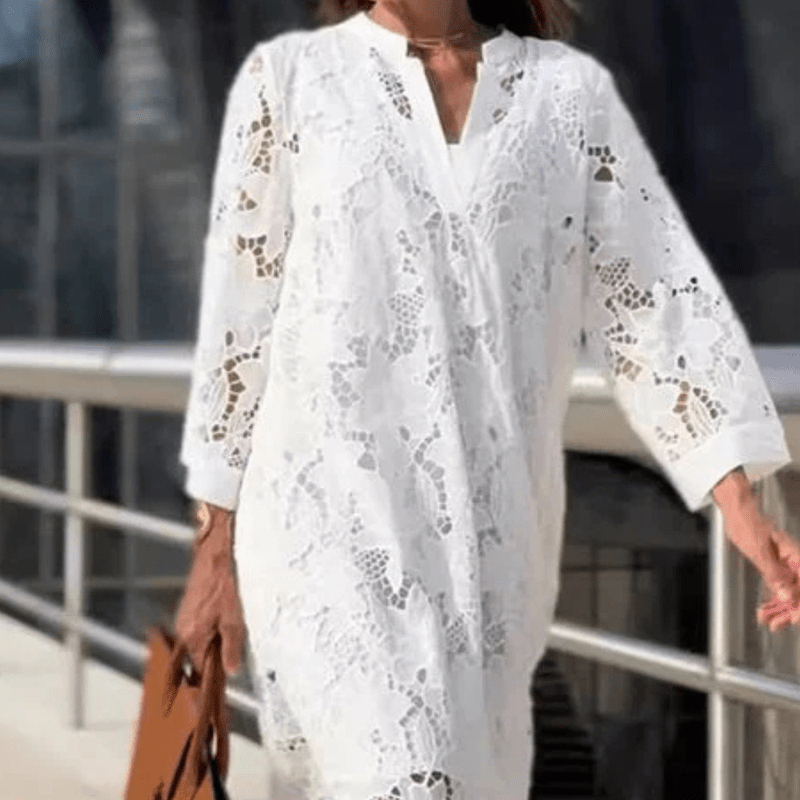 Robe en Dentelle Blanche pour Femmes Élégantes 4