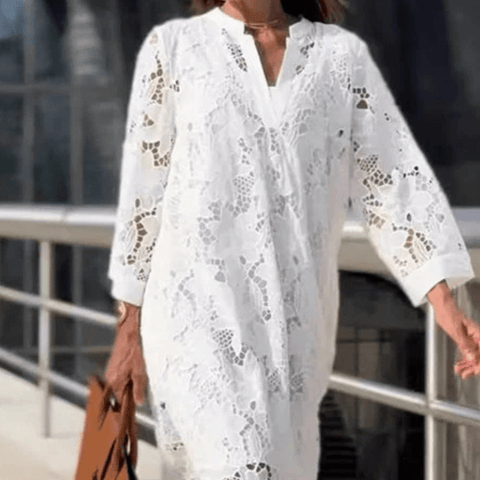 Robe en Dentelle Blanche pour Femmes Élégantes 4