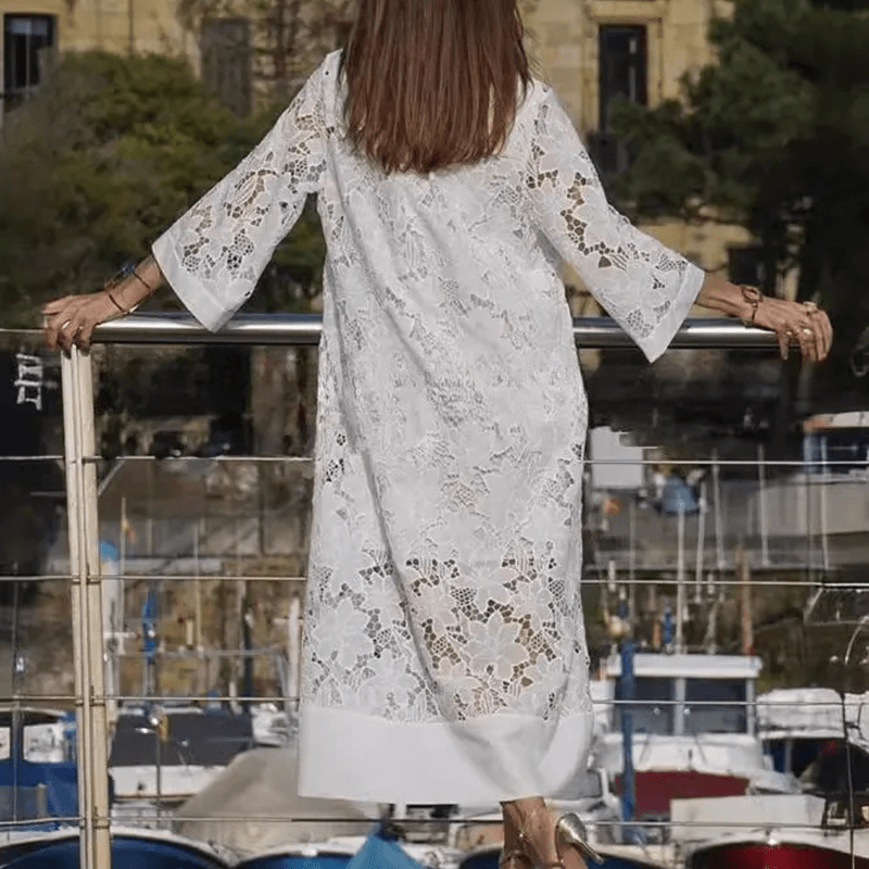 Robe en Dentelle Blanche pour Femmes Élégantes 5