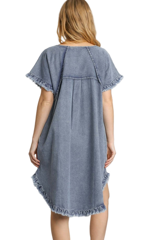 Robe en Jean à Poches avec Franges 2