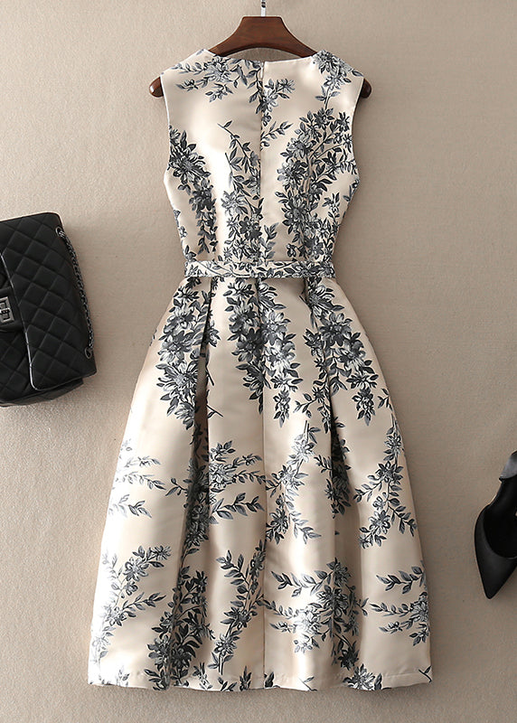 Robe sans manches imprimée abricot 1