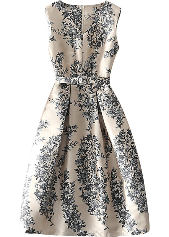 Robe sans manches imprimée abricot 4