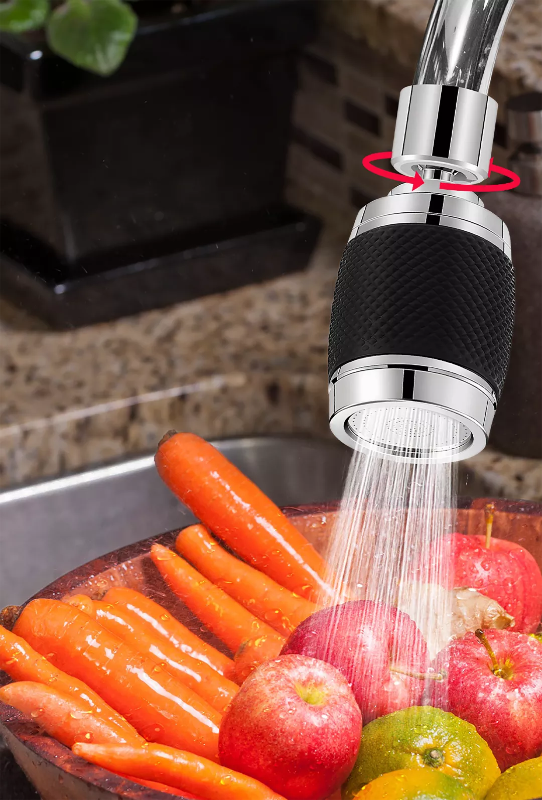 Robinet Cuisine Orientable 360° Avec Trois Modes de Pulvérisation 5