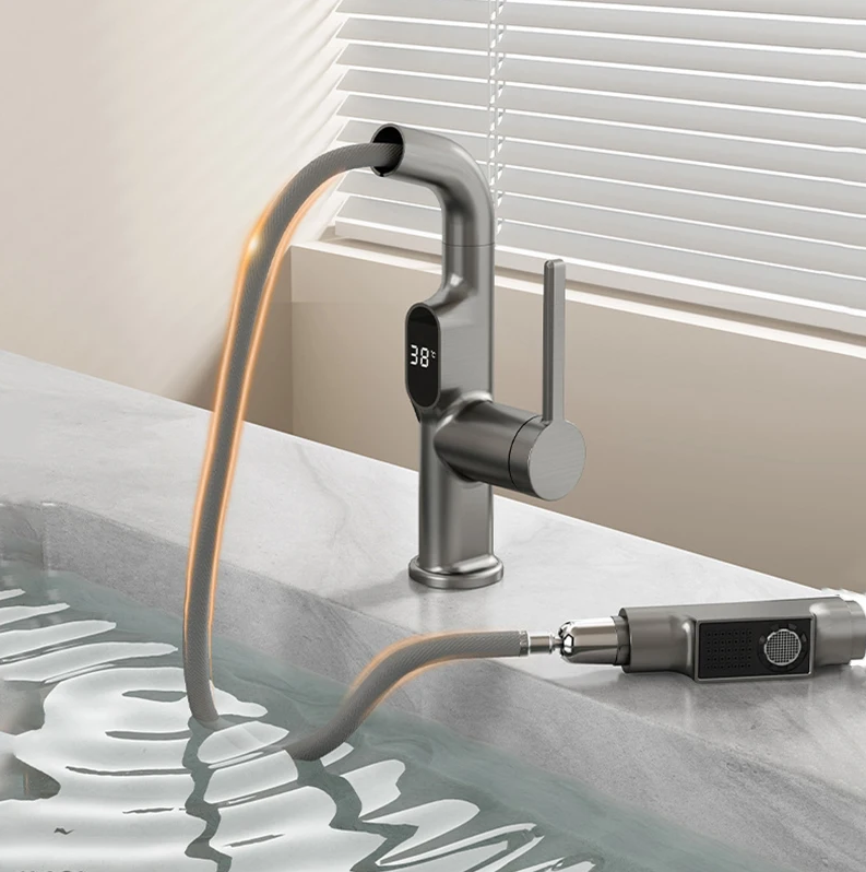 Robinet Intelligent Cuisine Salle de Bain avec Affichage LED Numérique 360° 5