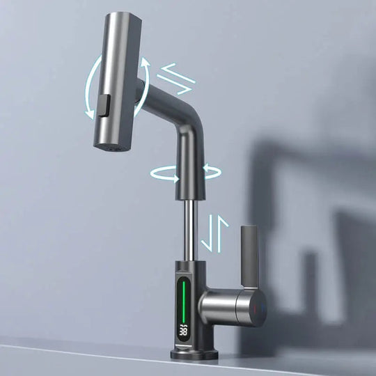 Robinet Salle de Bain 3 en 1 Innovant Design Rétractable 3