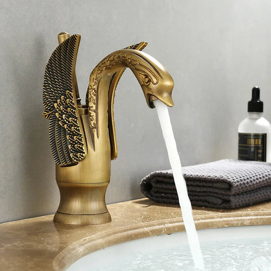 Robinet Salle de Bain Doré à Poignée Unique Mitigeur Lavabo Moderne 6