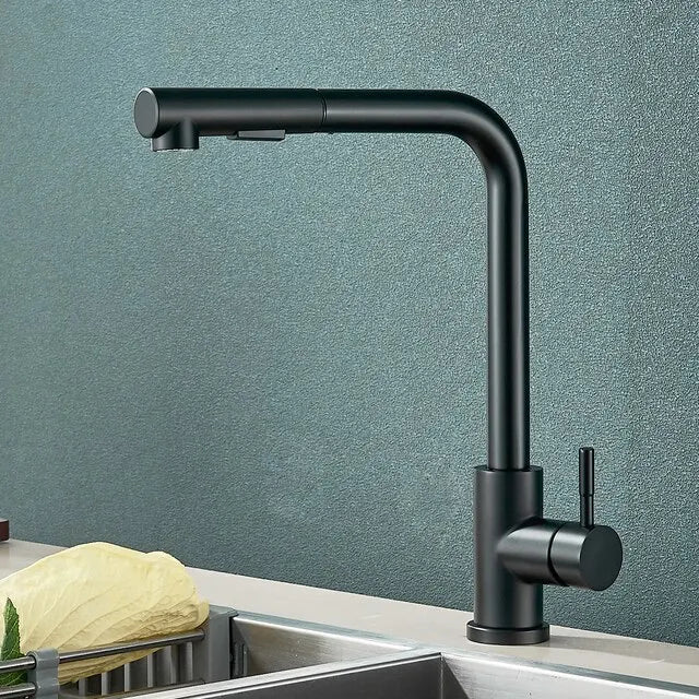 Robinet de Cuisine Extractible Noir avec Bec Flexible à 2 Modes 6
