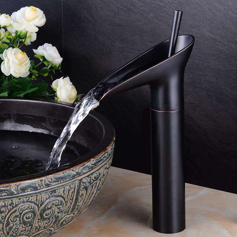 Robinet de Salle de Bain Antique à Bec Cascade Design Classique 2