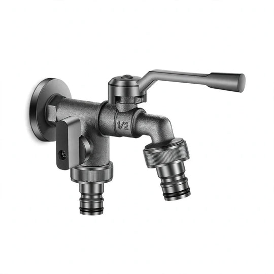 Robinet extérieur double sortie résistant au gel pour jardin et terrasse 2