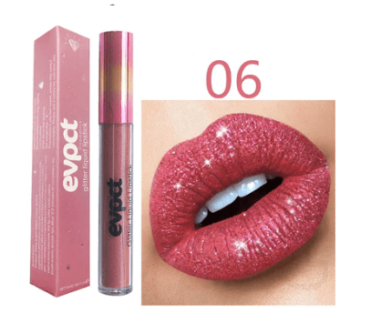 Rouge à Lèvres Pailleté Waterproof Longue Tenue Pour Femme 10