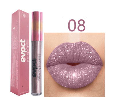 Rouge à Lèvres Pailleté Waterproof Longue Tenue Pour Femme 12