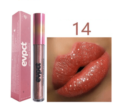 Rouge à Lèvres Pailleté Waterproof Longue Tenue Pour Femme 14