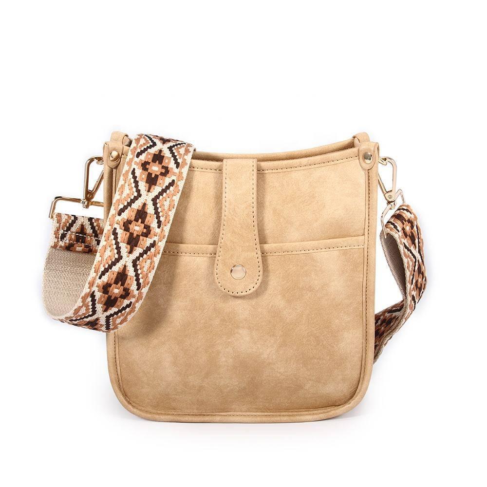Sac Bandoulière Femme Cuir Vegan Design Sangle de Guitare Ajustable 0