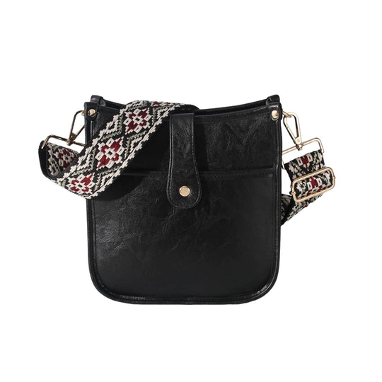 Sac Bandoulière Femme Cuir Vegan Design Sangle de Guitare Ajustable 5