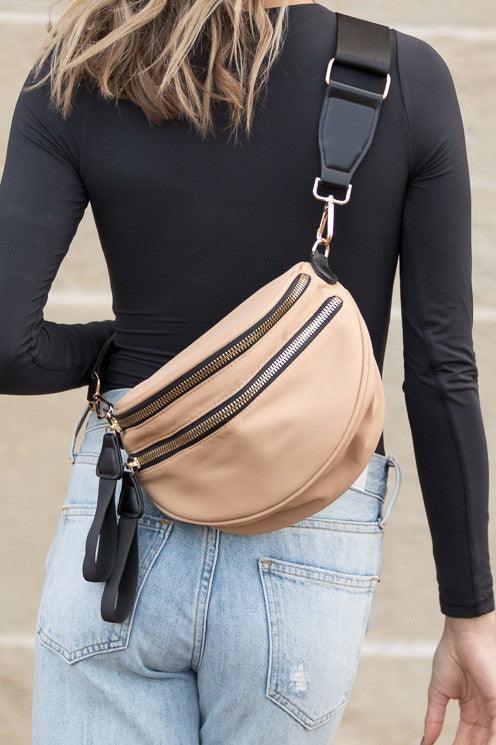 Sac Bandoulière Femme Nylon Double Zip Pratique et Stylé 3