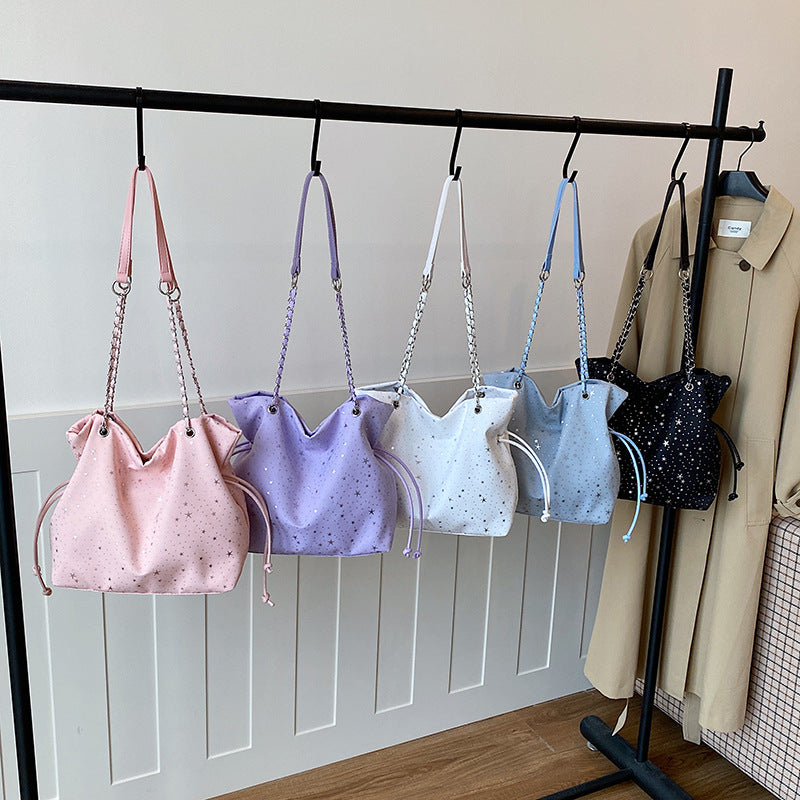 Sac Bandoulière Femme Pratique avec Cordon de Serrage 1