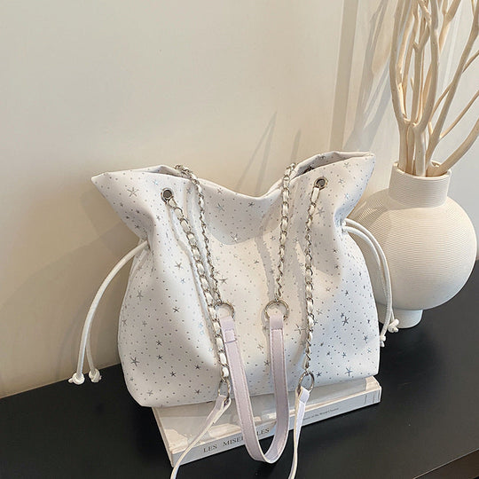 Sac Bandoulière Femme Pratique avec Cordon de Serrage 6